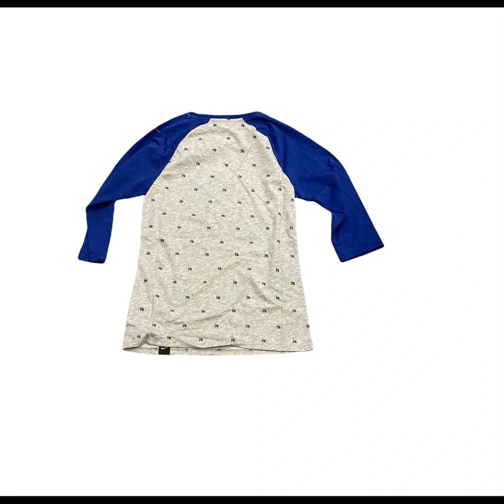 Philadelphia 76ers Nike Women’s Logo All Over 3/4‎ Sleeve Raglan Shirt XS
